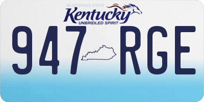 KY license plate 947RGE