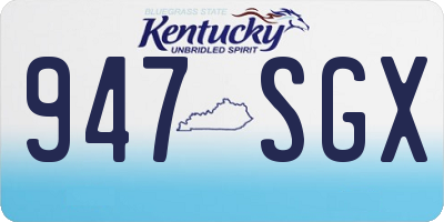 KY license plate 947SGX