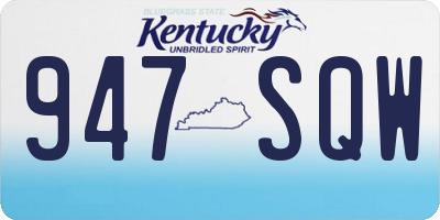 KY license plate 947SQW