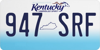 KY license plate 947SRF