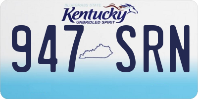 KY license plate 947SRN