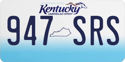 KY license plate 947SRS