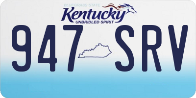 KY license plate 947SRV