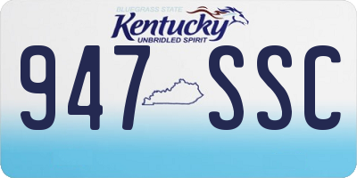 KY license plate 947SSC