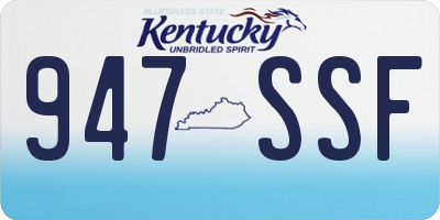 KY license plate 947SSF