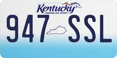 KY license plate 947SSL