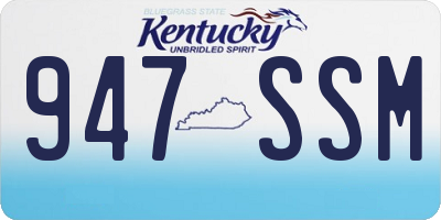 KY license plate 947SSM
