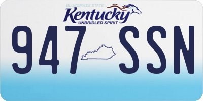 KY license plate 947SSN