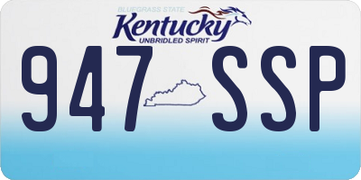 KY license plate 947SSP
