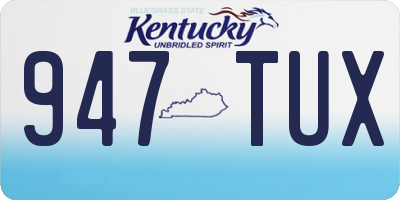 KY license plate 947TUX