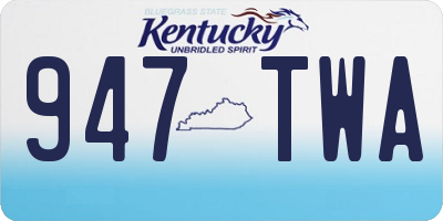 KY license plate 947TWA