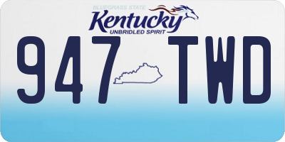 KY license plate 947TWD