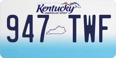 KY license plate 947TWF