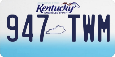 KY license plate 947TWM