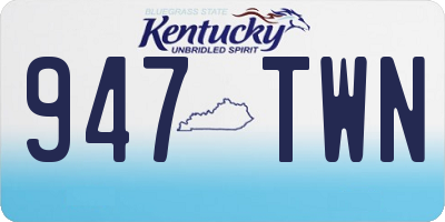 KY license plate 947TWN