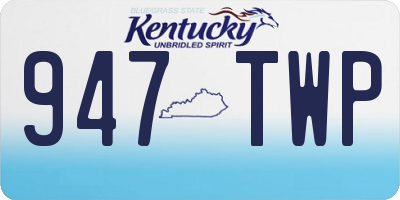 KY license plate 947TWP