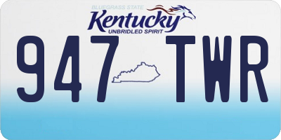 KY license plate 947TWR
