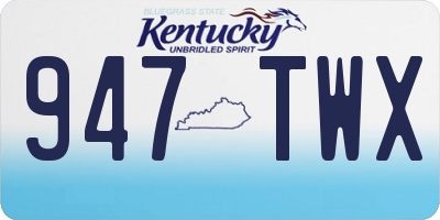 KY license plate 947TWX