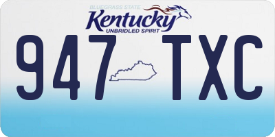 KY license plate 947TXC