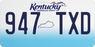 KY license plate 947TXD