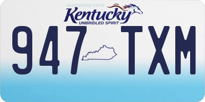 KY license plate 947TXM