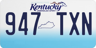 KY license plate 947TXN