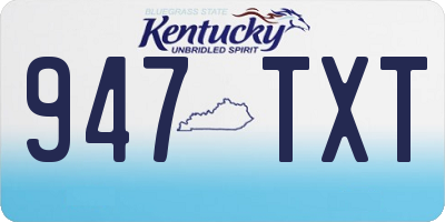 KY license plate 947TXT
