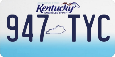 KY license plate 947TYC