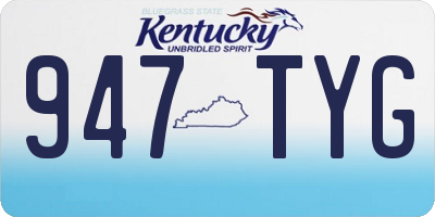 KY license plate 947TYG