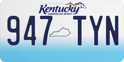 KY license plate 947TYN