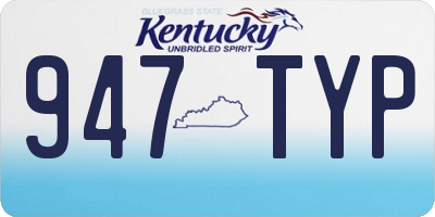 KY license plate 947TYP