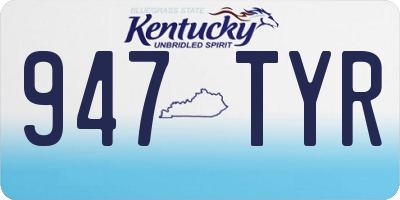 KY license plate 947TYR