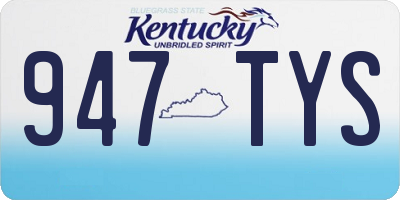 KY license plate 947TYS