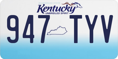 KY license plate 947TYV