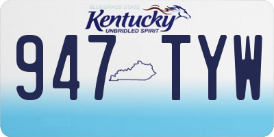 KY license plate 947TYW