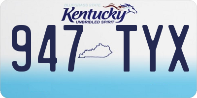 KY license plate 947TYX