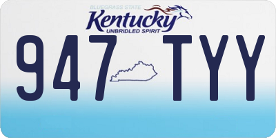 KY license plate 947TYY