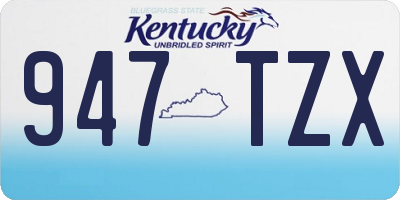 KY license plate 947TZX