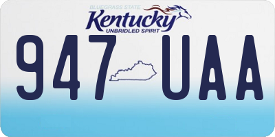KY license plate 947UAA