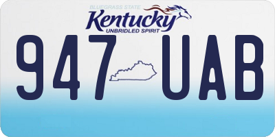 KY license plate 947UAB