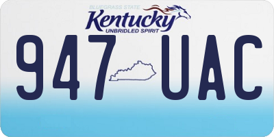 KY license plate 947UAC