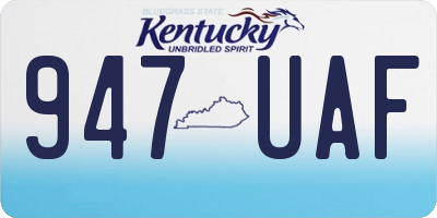 KY license plate 947UAF