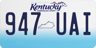 KY license plate 947UAI