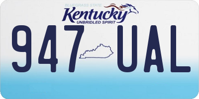 KY license plate 947UAL