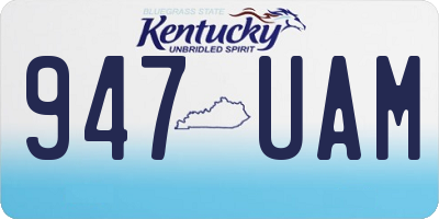 KY license plate 947UAM