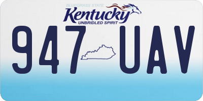 KY license plate 947UAV