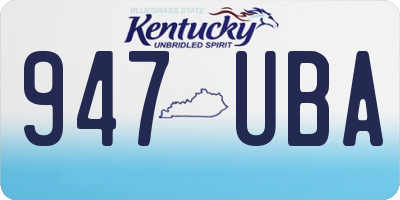 KY license plate 947UBA