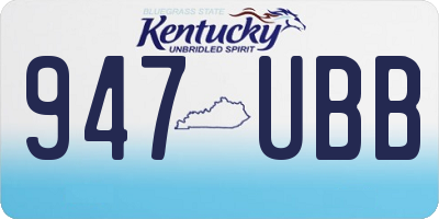 KY license plate 947UBB