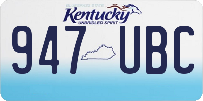 KY license plate 947UBC