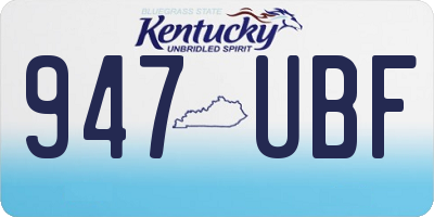 KY license plate 947UBF